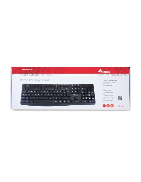 Equip 245212 teclado Oficina USB QWERTY Portugués Negro
