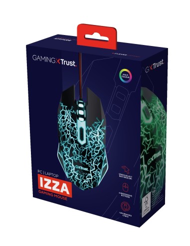 Trust GXT 105X Izza ratón Juego Ambidextro USB tipo A Óptico 4000 DPI