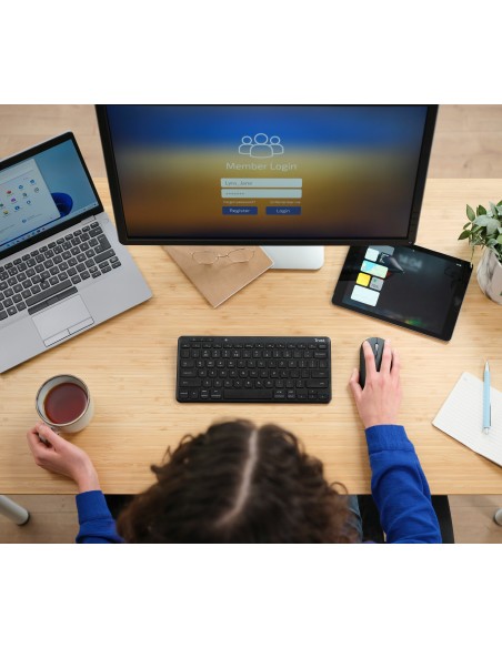 Trust Lyra teclado Oficina USB + RF Wireless + Bluetooth QWERTY Español Negro