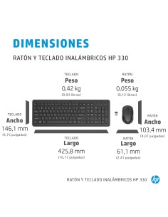 HP Combinación de teclado y ratón inalámbricos 330 2