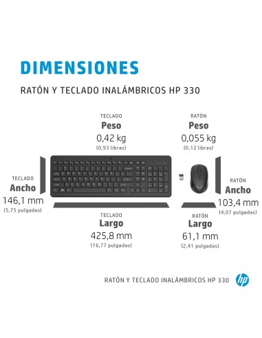 HP Combinación de teclado y ratón inalámbricos 330