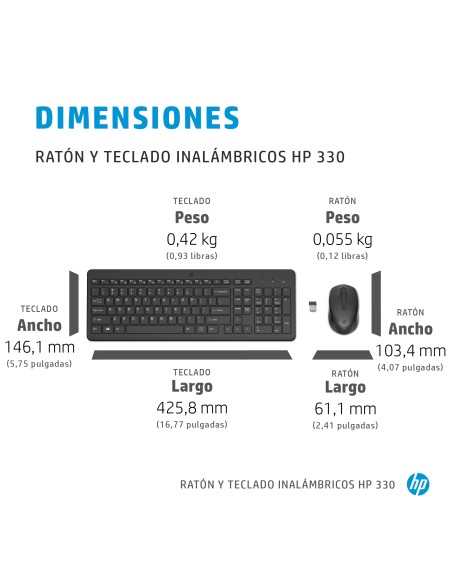HP Combinación de teclado y ratón inalámbricos 330