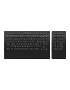 3Dconnexion Keyboard Pro with Numpad teclado Oficina USB + RF Wireless + Bluetooth QWERTY Internacional de EE.UU. Negro