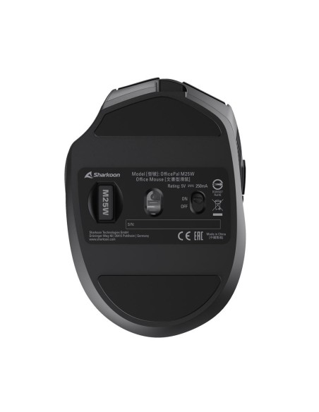 Sharkoon OfficePal M25W ratón Juego mano derecha RF Wireless + USB Type-C Óptico 4000 DPI