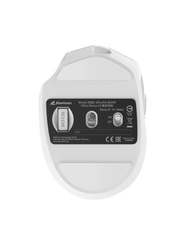 Sharkoon OfficePal M25W ratón Juego mano derecha RF Wireless + USB Type-C Óptico 4000 DPI