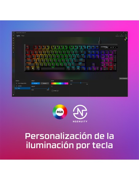 HyperX Teclado mecánico gaming Alloy Origins PBT HX rojo