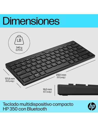 HP Teclado multidispositivo compacto 350 con Bluetooth