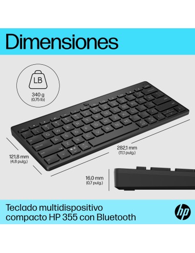 HP Teclado multidispositivo compacto 355 con Bluetooth