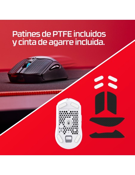 HyperX Pulsefire Haste 2  ratón gaming inalámbrico (blanco)