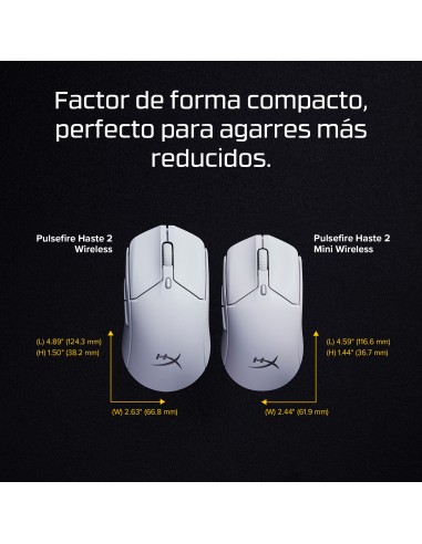 HyperX Pulsefire Haste 2 Mini  ratón gaming inalámbrico (blanco)