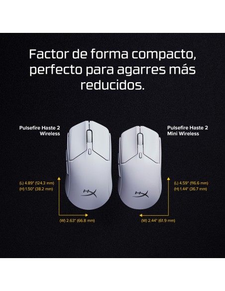 HyperX Pulsefire Haste 2 Mini  ratón gaming inalámbrico (blanco)