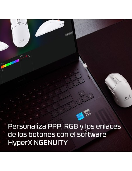 HyperX Pulsefire Haste 2 Mini  ratón gaming inalámbrico (blanco)