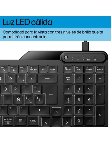 HP Teclado con cable retroiluminado multidispositivo 405