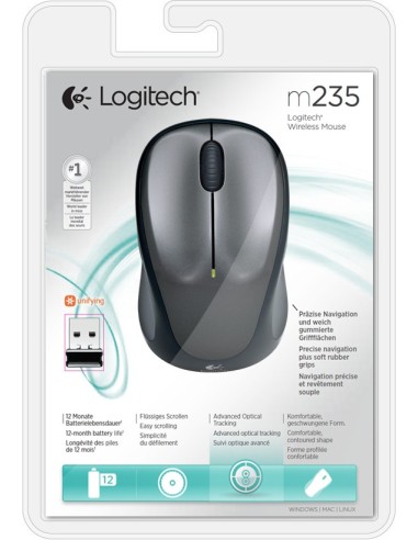 Logitech 910-002201 ratón Oficina Ambidextro RF inalámbrico Óptico 1000 DPI