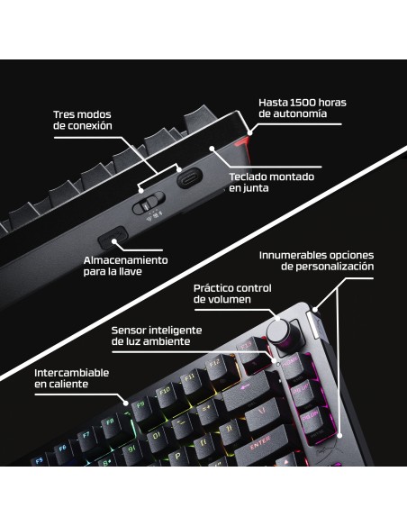 HyperX Teclado gaming Alloy Rise 75 inalámbrico