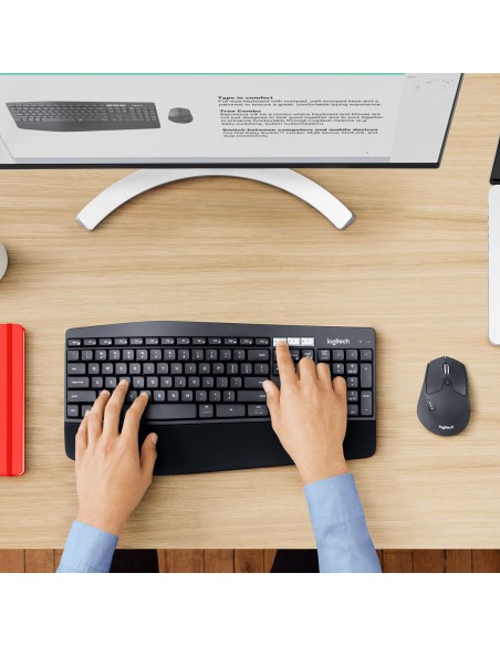 Logitech 920-008221 teclado Ratón incluido Universal RF Wireless + Bluetooth QWERTZ Alemán Negro