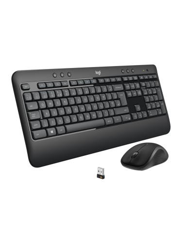 Logitech 920-008680 teclado Ratón incluido Universal RF inalámbrico QWERTY Español Negro, Blanco