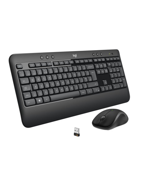 Logitech 920-008680 teclado Ratón incluido Universal RF inalámbrico QWERTY Español Negro, Blanco