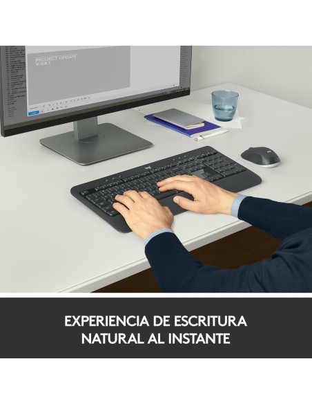 Logitech 920-008680 teclado Ratón incluido Universal RF inalámbrico QWERTY Español Negro, Blanco