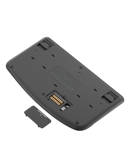 Logitech Wave Keys, teclado ergonómico inalámbrico con reposamanos acolchado, escritura cómoda y natural, Easy-Switch,