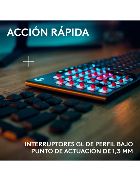 Logitech G Teclado para gaming inalámbrico de perfil bajo G915 X LIGHTSPEED, teclas de PBT de doble moldeado, teclas totalmente
