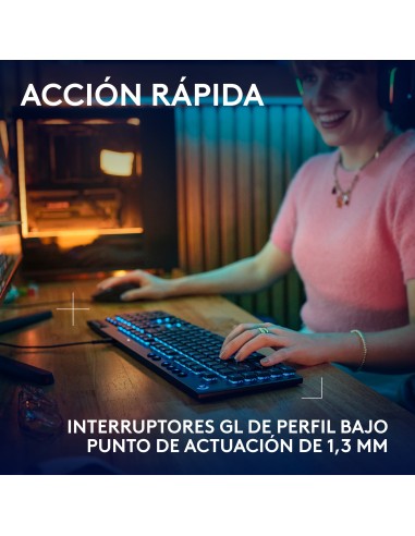 Logitech G Teclado mecánico para gaming con cable de perfil bajo G915 X, teclas de PBT de doble moldeado, teclas totalmente