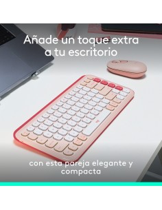 Logitech POP ICON COMBO, combinación de teclado y ratón Bluetooth, escritura cómoda, teclas y botones programables, clics 2