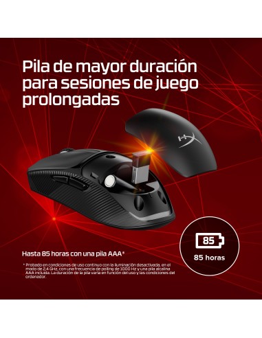 HyperX Ratón inalámbrico gaming Pulsefire Fuse (negro)