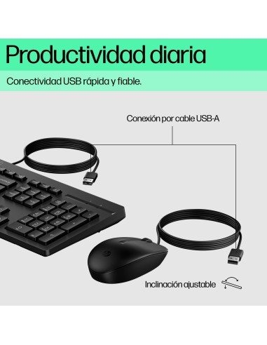 HP Combo de teclado y ratón con cable 225