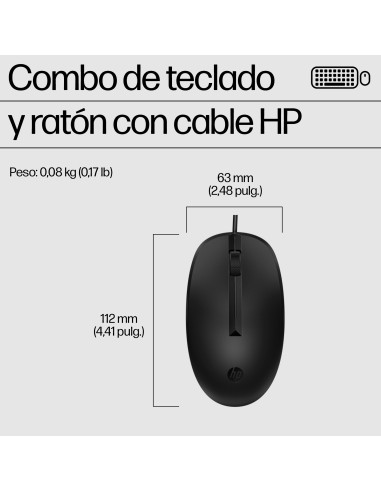 HP Combo de teclado y ratón con cable 225