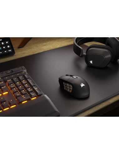 Corsair SCIMITAR ELITE WIRELESS ratón Juego mano derecha RF Wireless + Bluetooth + USB Type-C Óptico 26000 DPI