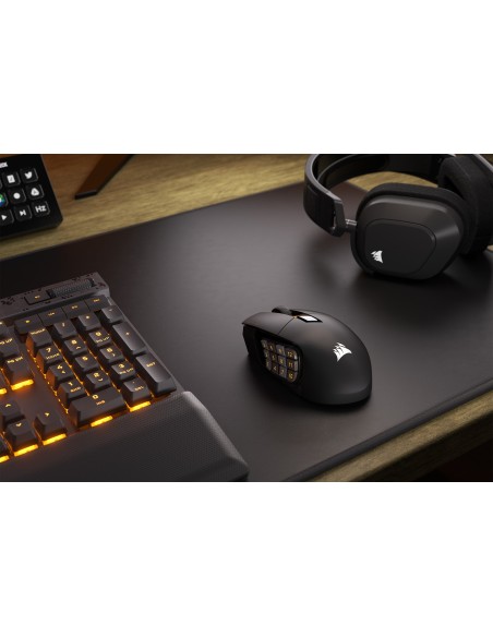 Corsair SCIMITAR ELITE WIRELESS ratón Juego mano derecha RF Wireless + Bluetooth + USB Type-C Óptico 26000 DPI