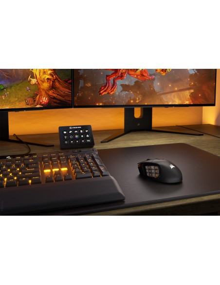 Corsair SCIMITAR ELITE WIRELESS ratón Juego mano derecha RF Wireless + Bluetooth + USB Type-C Óptico 26000 DPI