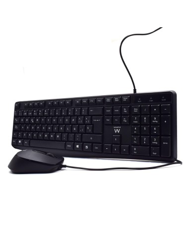Ewent EW3006 teclado Ratón incluido Oficina USB QWERTY Español Negro