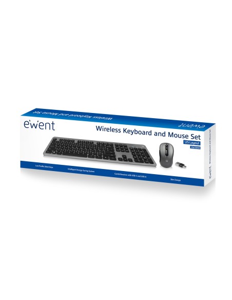 Ewent EW3272 teclado Ratón incluido Universal RF inalámbrico QWERTY Español Negro