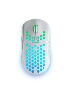 Mars Gaming MMW3W, Ratón Gaming Inalámbrico, RGB Flow, Ultraligero 79 g, 3200 DPI, Blanco