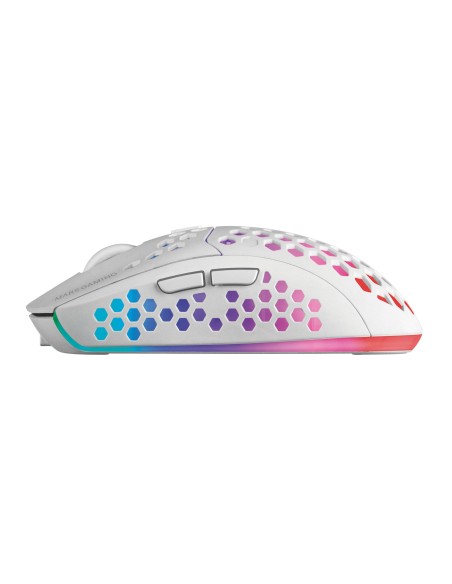 Mars Gaming MMW3W, Ratón Gaming Inalámbrico, RGB Flow, Ultraligero 79 g, 3200 DPI, Blanco