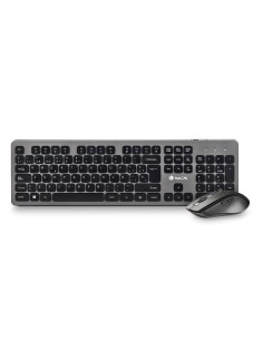 NGS IDOL KIT teclado Ratón incluido Oficina RF inalámbrico QWERTY Negro, Plata