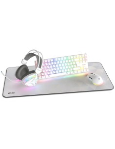 Krom NXKROMKLASS teclado Ratón incluido Juego USB QWERTY Inglés Blanco