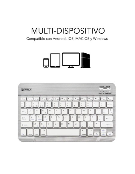 SUBBLIM Teclado Bluetooth Smart BT Keyboard Silver