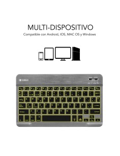 SUBBLIM Teclado Retroiluminado Bluetooth Smart Backlit BT Keyboard Grey 2