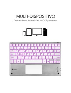 SUBBLIM Teclado Bluetooth Smart Backlit BT Keyboard Touchpad Silver 2