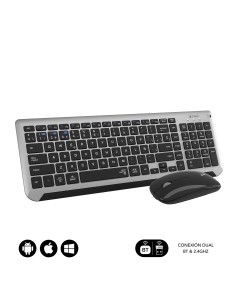 SUBBLIM Teclado con Ratón Bluetooth + 2.4G Combo Dual Prestige Extendido Gris Negro 2