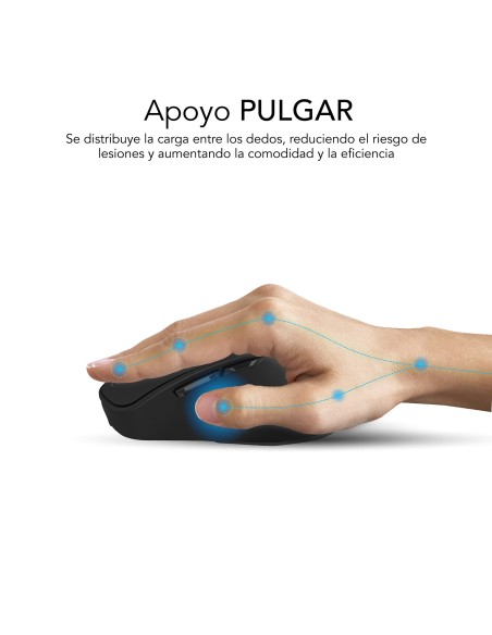 SUBBLIM Ratón CURVE ERGO DUAL MOUSE BATTERY BLACK