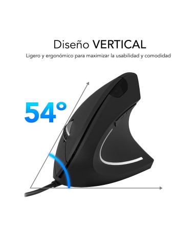SUBBLIM Ratón GLIDE VERTICAL ERGO WIRED MOUSE BLACK