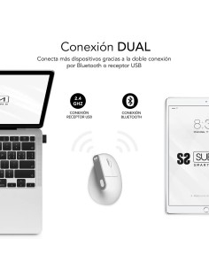 SUBBLIM SUBMO-EDNVW02 ratón Universal mano derecha Bluetooth + USB Type-C Óptico 4000 DPI 2