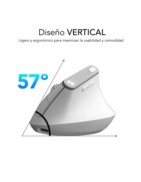 SUBBLIM SUBMO-EDNVW02 ratón Universal mano derecha Bluetooth + USB Type-C Óptico 4000 DPI
