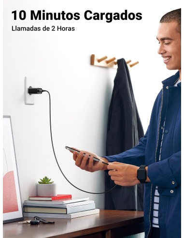 Ugreen 10191 cargador de dispositivo móvil Universal Negro Corriente alterna Carga rápida Interior