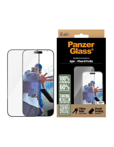 PanzerGlass ® Screen Protector iPhone 16 Pro Max | Ultra-Wide Fit Protector de pantalla Apple 1 pieza(s)