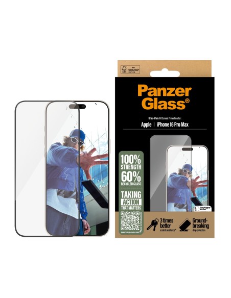 PanzerGlass ® Screen Protector iPhone 16 Pro Max | Ultra-Wide Fit Protector de pantalla Apple 1 pieza(s)